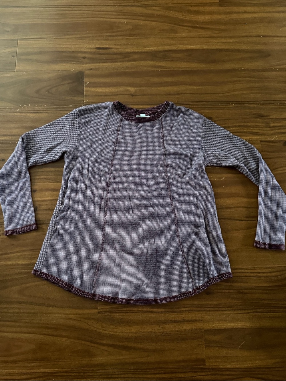 J. Jill Heathered Plum Waffle-Knit Long Sleeve Top